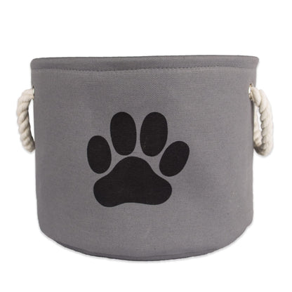 Bone Dry Pet Storage Collection Collapsible Bin, Small Round, Gray