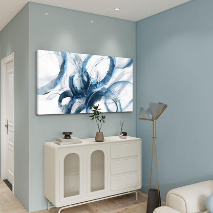 AJAZIKO Blue Wall Art Abstract Wall Decor Pictures for Living Room Wall Decoration Print Pictures