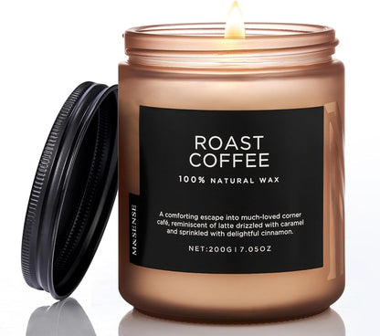 M&SENSE Coffee Candles Scented Strong, Organic Natural Soy Wax for Bedroom Kitchen Home Decor