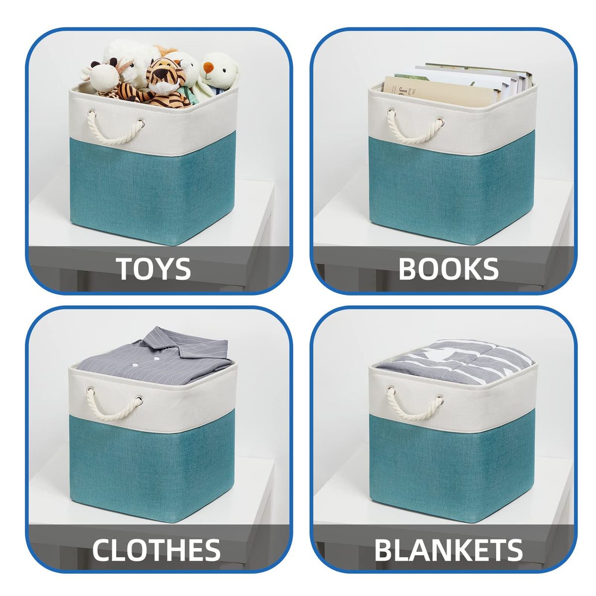 Temary Cubes Storage Baskets 12 Inch Cube Storage Bins for Shelf, Fabric Storage Cubes for Gift