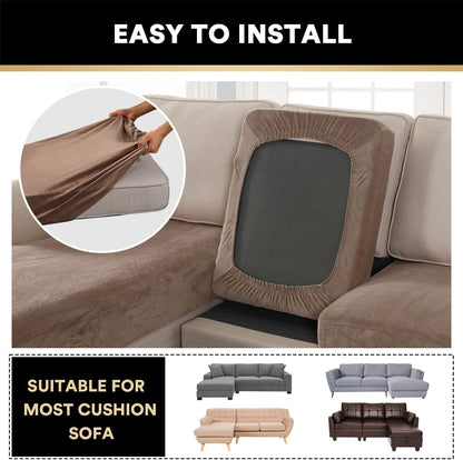 PrinceDeco Sectional Couch Covers 3 Pieces Velvet Sofa Covers L Shape Soft Couch Covers for