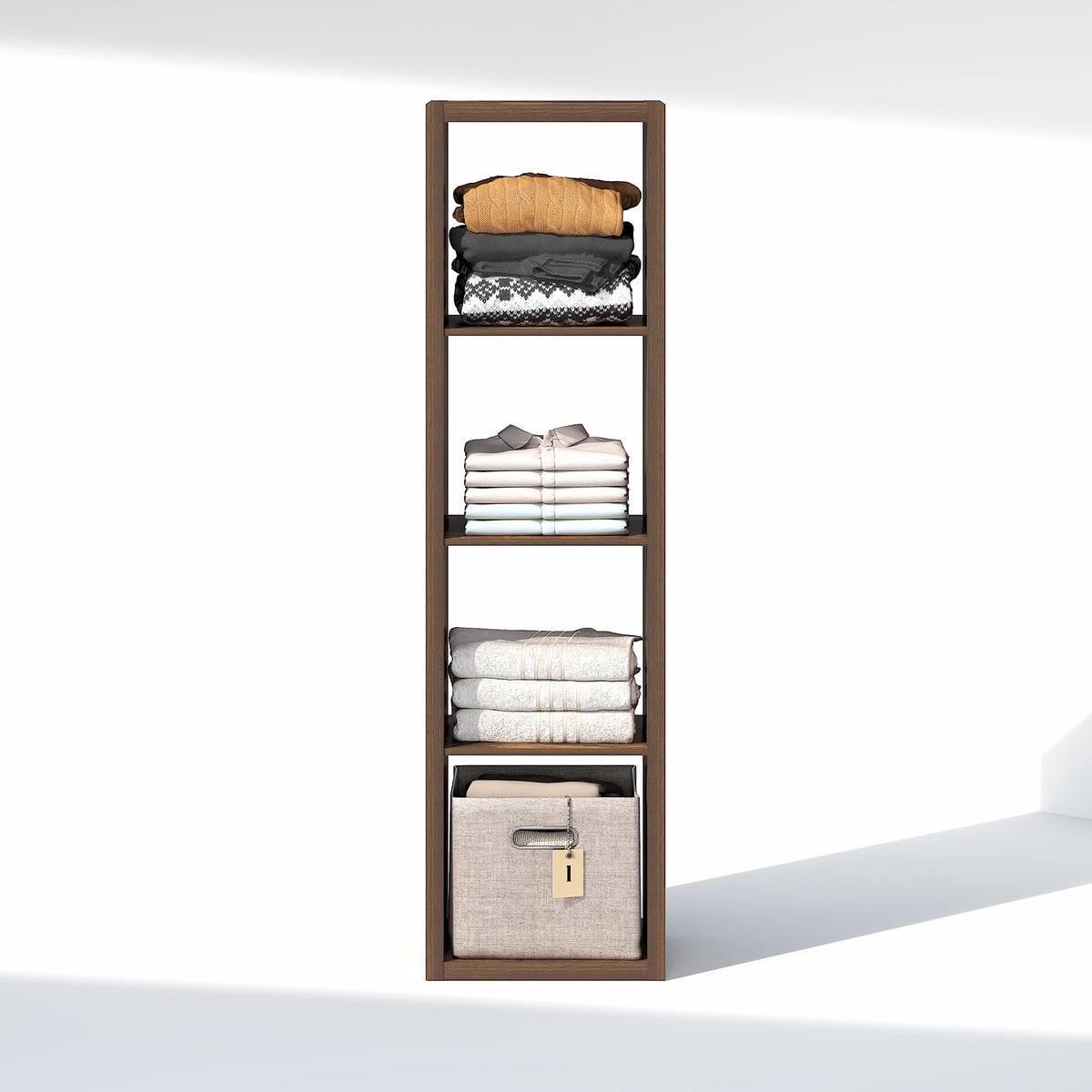 Furinno Cubic Extra Thick 4-Cube Closet Organizers and Storage, Amber Pine