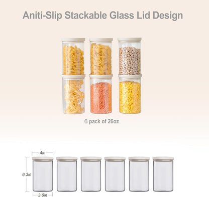 Urban Green Glass Food Storage Jar with Glass Lid, Food Canister Set with Airtight Lids, Pantry Jar