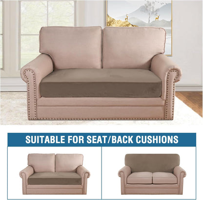 H.VERSAILTEX Velvet Stretch Individual Cushion Cover Plush Cushion Slipcover for Loveseat Sofa