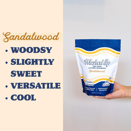 Sandalwood Laundry Detergent Powder | Only 100% Pure Essential Oils | Safe for Sensitive Groups |