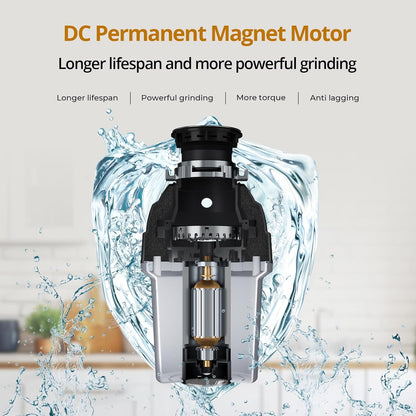 1 HP Garbage Disposal with Sound Reduction, TECASA Food Waste Disposer for Kitchen Sink, Septic