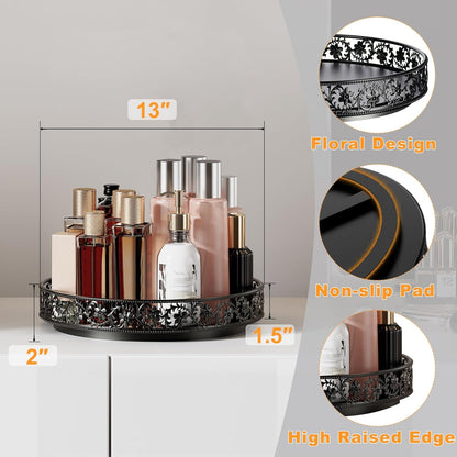 Lazy Susan Turntable Organizer, 13 inch Large Rotating Spice Rack Lazy Susan for Dining Table Top