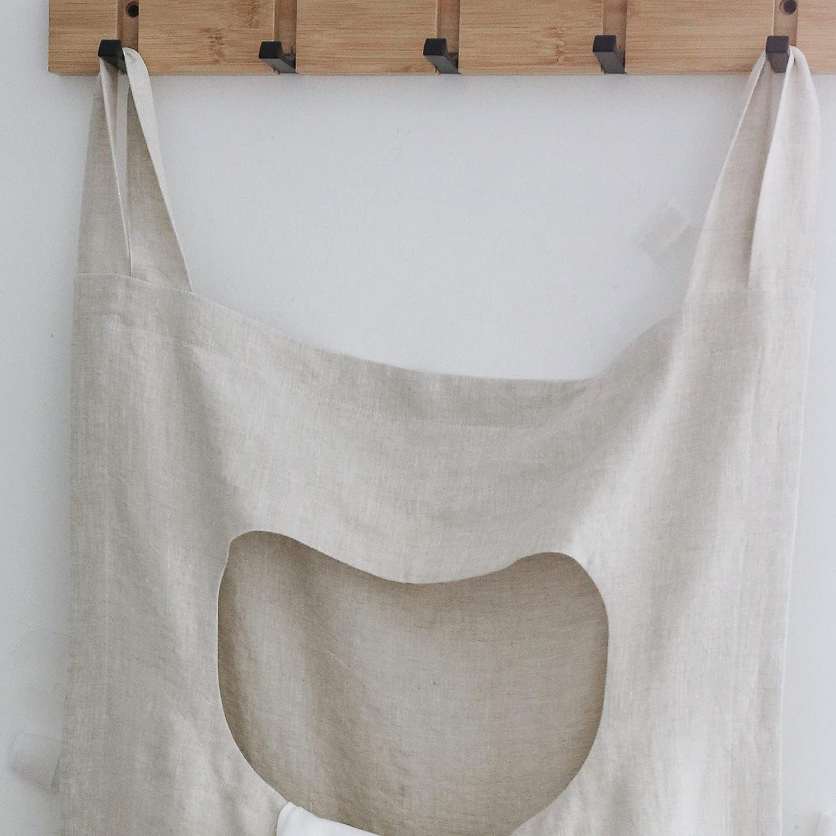Amazhiyu 100% Linen Door Hanging Laundry Hamper Bag, 19x27 Inches (Linen)