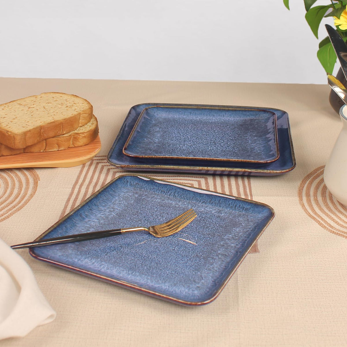 Porcelain Dinner Plates set dessert salad dish Set of 4, Main Dish for Steak, Bread, Pasta, Salad
