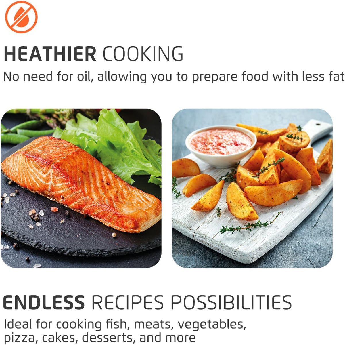 Air Fryer Oven 1800W, 12.7QT Capacity, Touchscreen Panel, Automatic Shut-Off – Black & Stainless