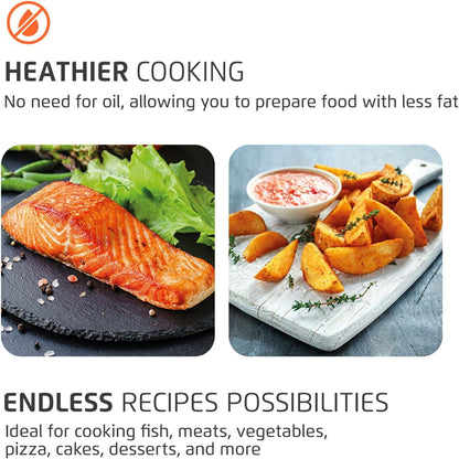 Air Fryer Oven 1800W, 12.7QT Capacity, Touchscreen Panel, Automatic Shut-Off – Black & Stainless