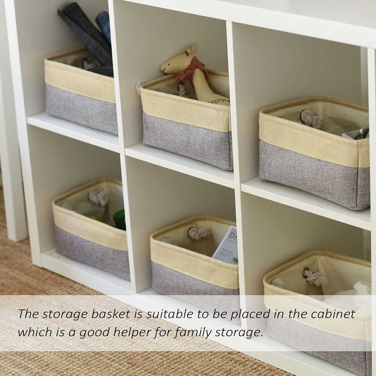 TcaFmac Organization and Storage Bins for Shelves - Small 6 Pack 12x8x5.2 inch Collapsible Storage