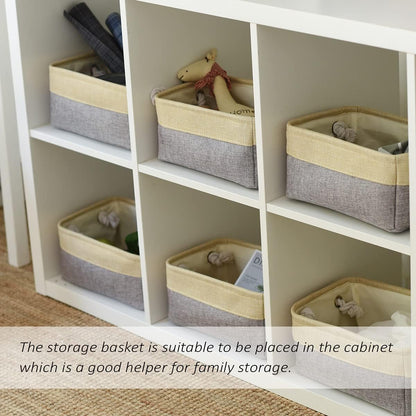 TcaFmac Organization and Storage Bins for Shelves - Small 6 Pack 12x8x5.2 inch Collapsible Storage