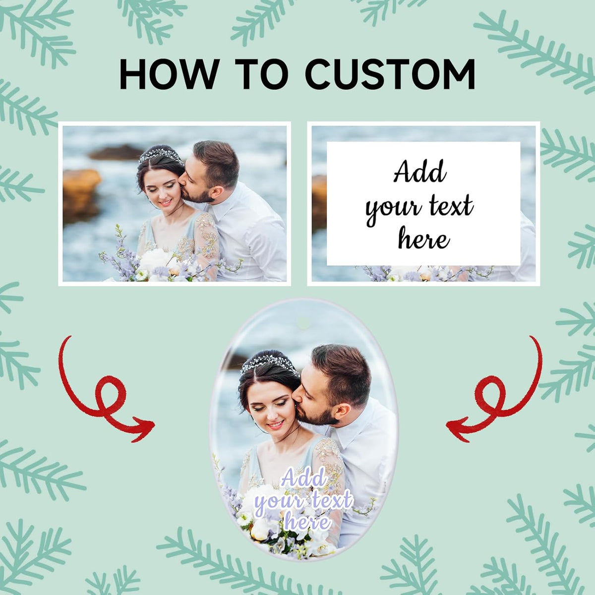 Personalized Christmas Ornaments 2025 Ceramic Custom Picture Text Hanging Ornament Customized
