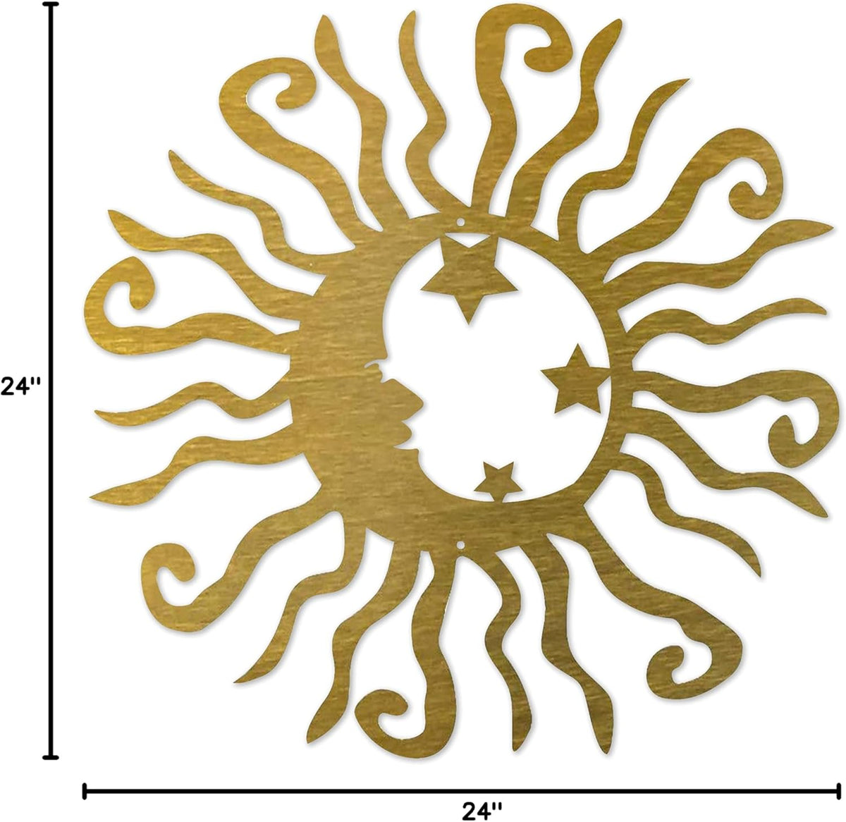 Riverside Designs Wacky Solar Moon Metal Wall Art Steel Outdoor Decor | Heavy-Duty and Waterproof |