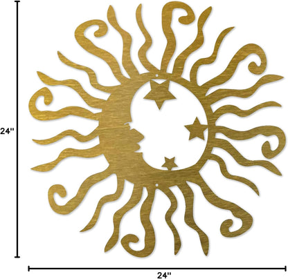 Riverside Designs Wacky Solar Moon Metal Wall Art Steel Outdoor Decor | Heavy-Duty and Waterproof |