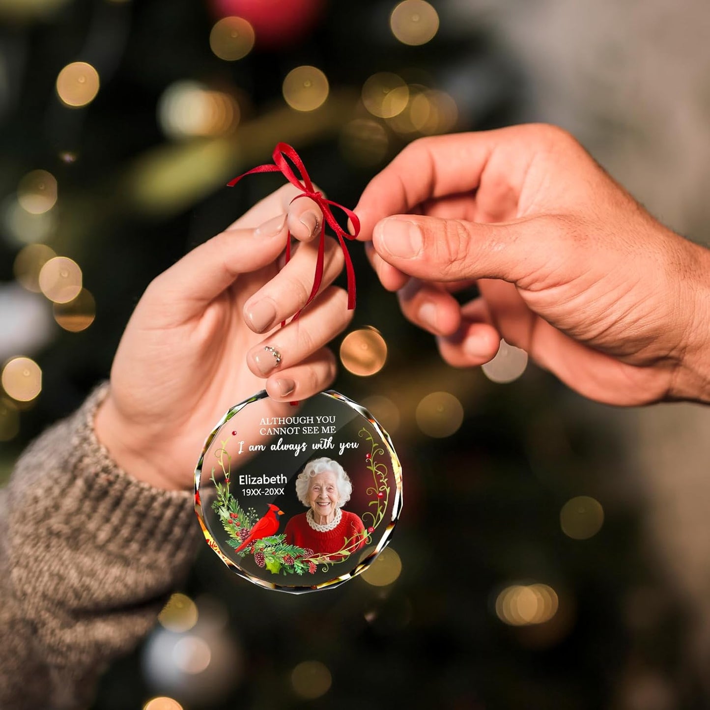 Personalized Christmas Ornament with Photo - Custom in Loving Memory Picture Ornaments, Customized