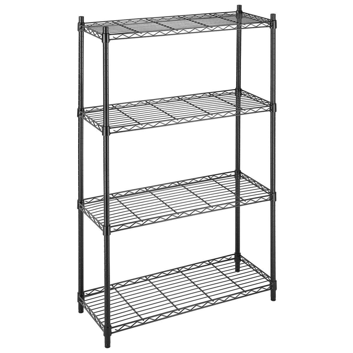 Whitmor 4 Tier Shelving Unit, Metal Storage Shelves, Adjustable Heavy Duty Shelf with Wheels , 400