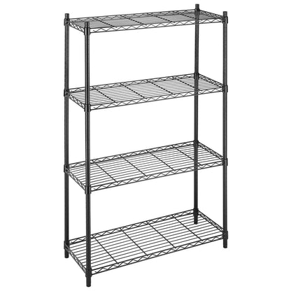 Whitmor 4 Tier Shelving Unit, Metal Storage Shelves, Adjustable Heavy Duty Shelf with Wheels , 400