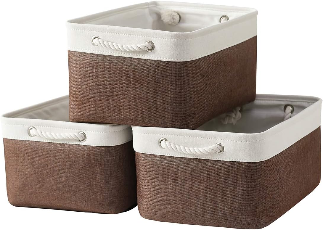 Large Storage Baskets for Shelves, Fabric Baskets for Organizing, Collapsible Storage Bins for