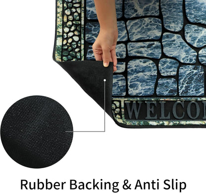 Door Mat Welcome Mat, Heavy Duty Door Mat 17.7 x 29.5 Inch Front Door Mat Rug Doormat for Outdoor