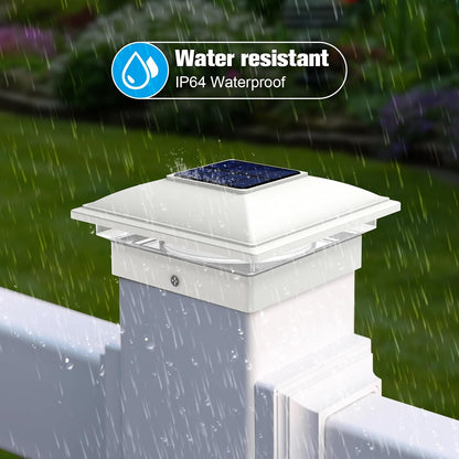 VOLISUN Solar Post Cap Light Outdoor Waterproof 6pack,Solar Fence - Post Lights for 4x4 5x5 6x6