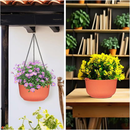 Hanging Planters 9/10/11 Inch for Indoor Plants, 3 Pack Plant Hanger Outdoor with Drainage Holes