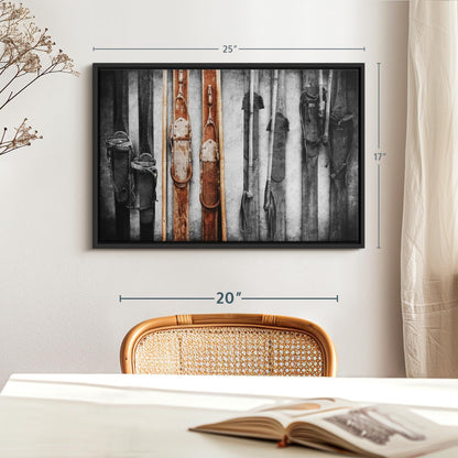 ElephantStock Ski Collection Wall Art - Horizontal Framed Canvas - 1-Piece Bathroom Wall Decor