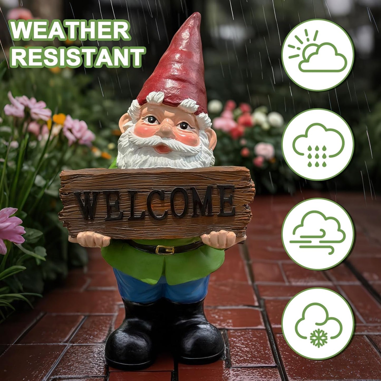 Gnome Garden Decor Statue Gnomes Decorations for Yard with Welcome Sign Outdoor Decorations for