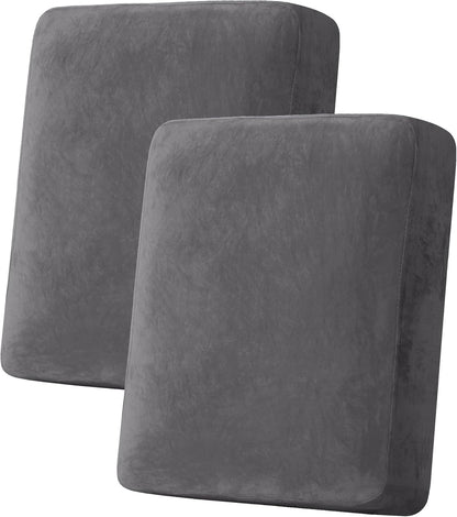 H.VERSAILTEX Velvet Stretch Couch Cushion Cover Plush Cushion Slipcover for Chair Loveseat Sofa