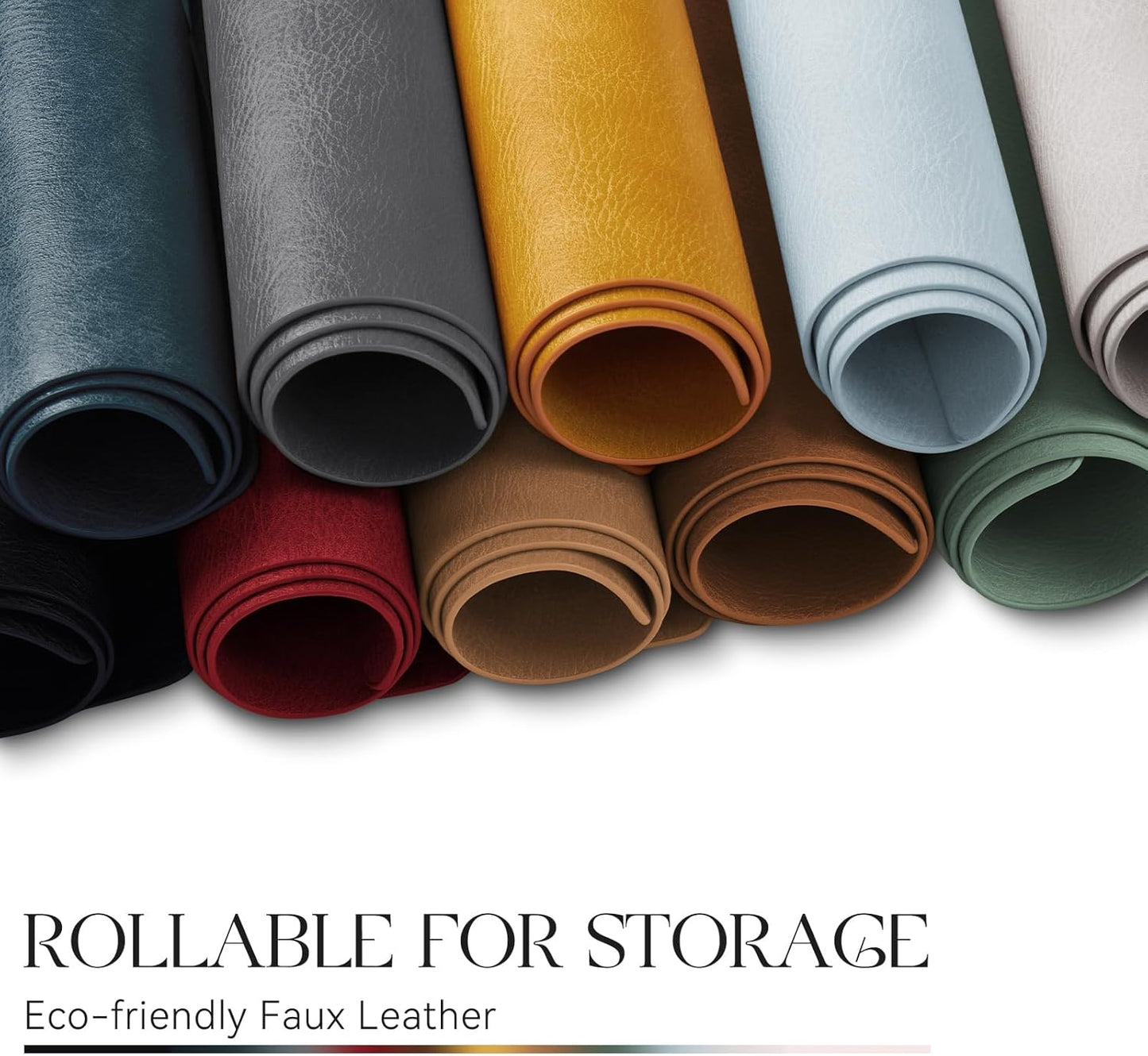 MOSAYT Vinyl Placemats Set of 6-12 X 17 Inch - Faux Leather 100% Waterproof Oil-Proof Wipeable PU