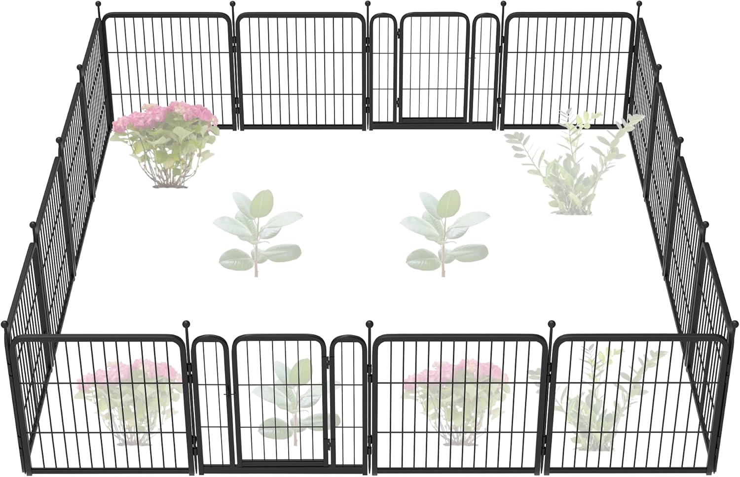FXW Garden Fence Outdoor for The Yard – 24in(H) x 29.6ft(L) Heavy Duty Metal Animal Barrier for Dog