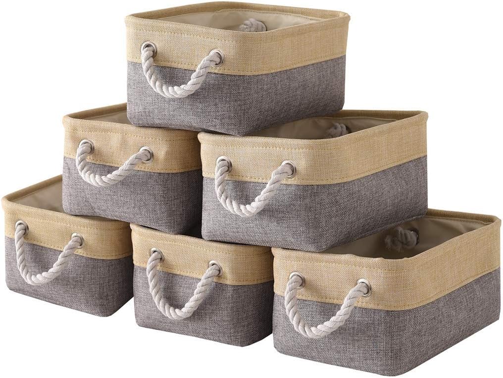 TheWarmHome Storage Baskets for Organizing - 11.8x7.8x5.2 inch Small 6 Pack Storage Bins for