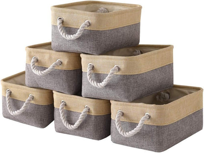 TheWarmHome Storage Baskets for Organizing - 11.8x7.8x5.2 inch Small 6 Pack Storage Bins for