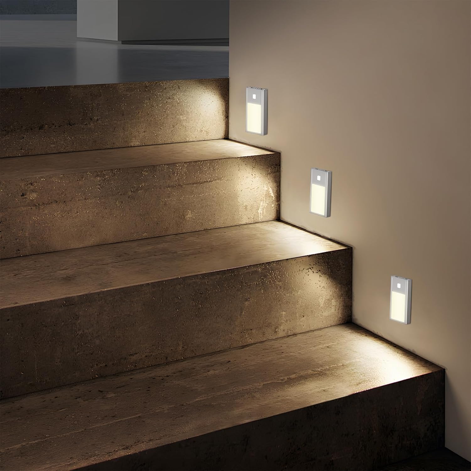 VST Motion Sensor Step Night Light, Rechargeable Battery Powered Led Light with Magnetic Suck