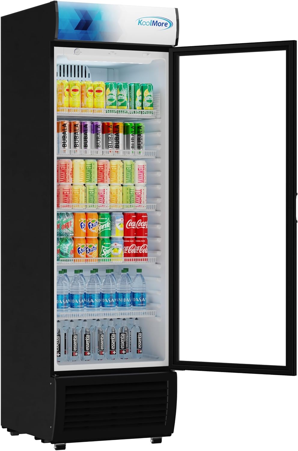 KoolMore KM-MDR-1GD-15C 26 in. Commercial Glass Door Merchandiser Refrigerator with LED Lights, 15
