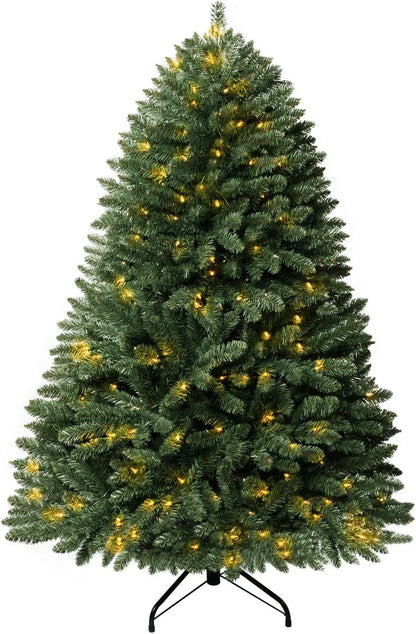 Prague 4.5ft Prelit Artificial Christmas Tree with Foot Pedal, 674 Branch Tips, 250 Warm Lights and