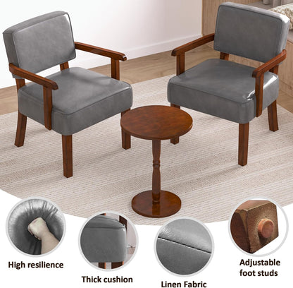 Accent Chair, PU Leather Oversized Living Room Chairs with Soft Seat and Armrests, Armchair for