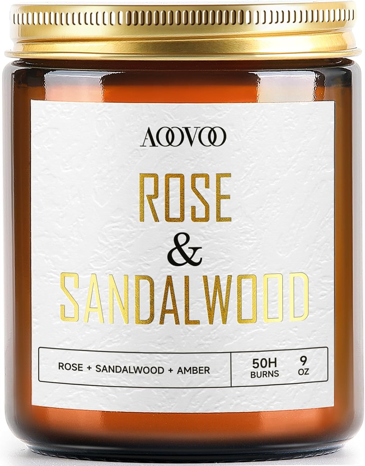 AOOVOO Rose Sandalwood Candles - 9 oz Scented Candles, Aromatherapy Candle, Soy Candle for Home