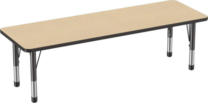 FDP Rectangle Activity School and Classroom Kids Table (24 x 72 inch), Chunky Toddler Legs