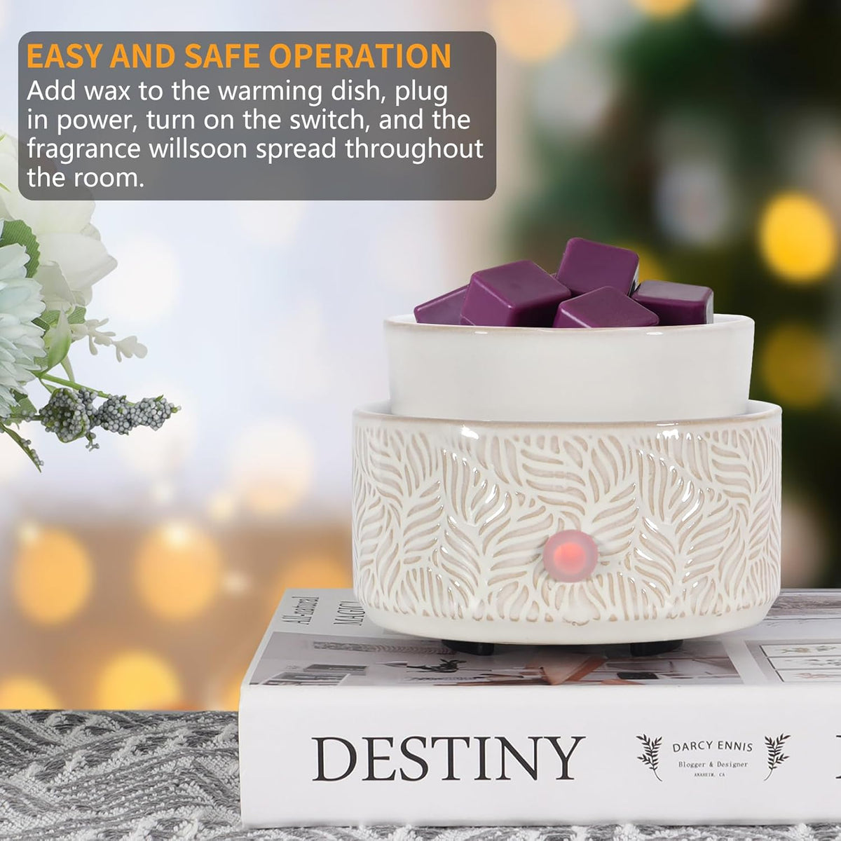 Electric Wax Melt Warmer 4-in-1 Candle Warmer for Scented Wax Melter Cute Ceramic Fragrance Wax