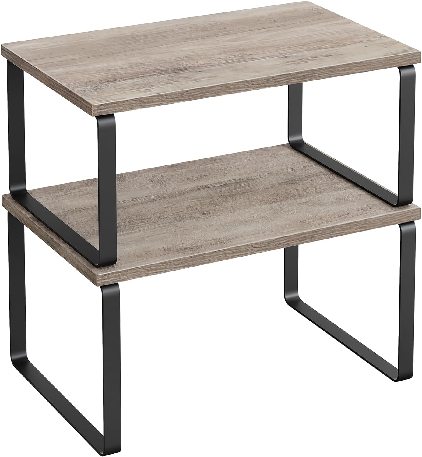 SONGMICS Cabinet Organizer Shelf, Set of 2 Kitchen Counter Shelves, Kitchen Storage, Spice Rack