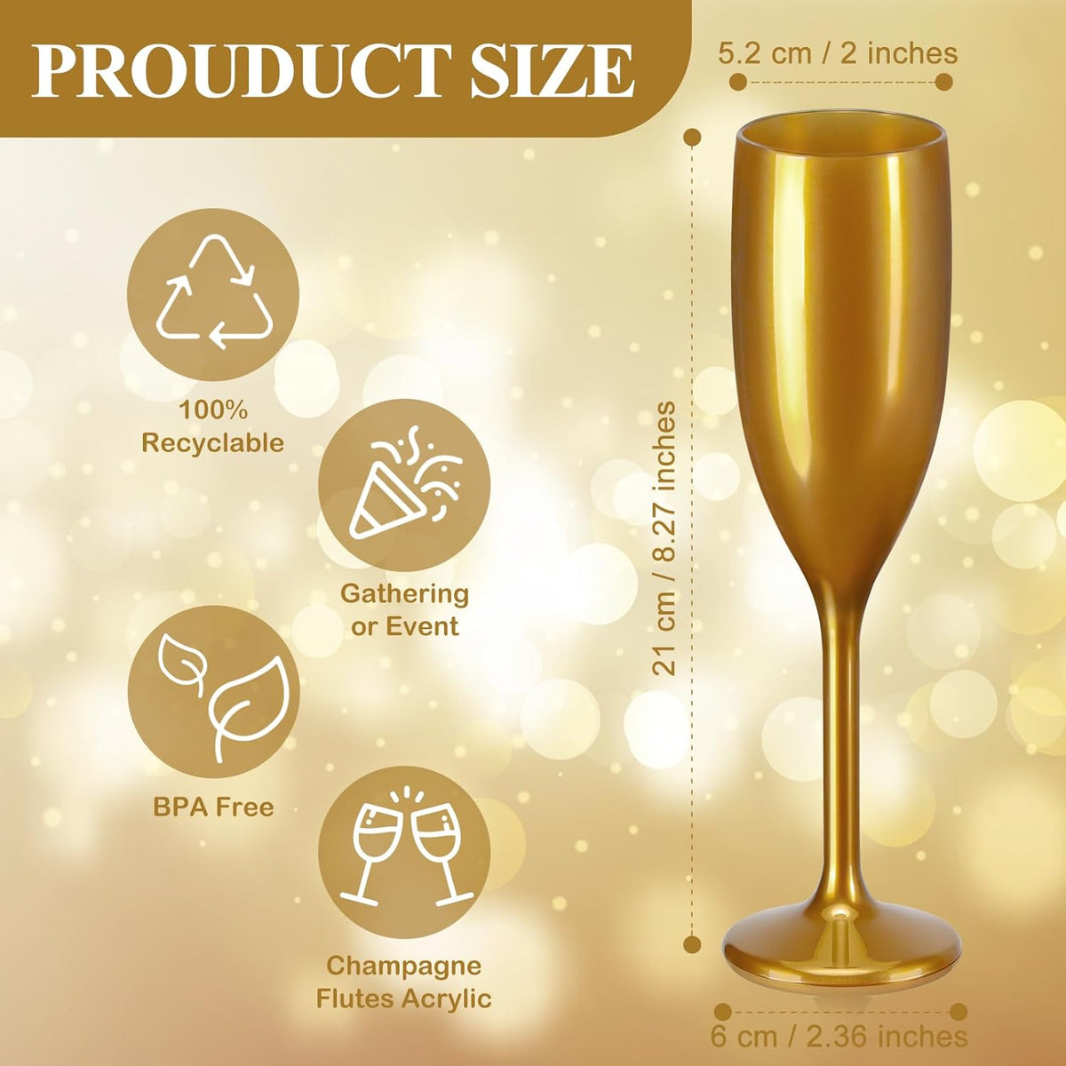 XUWAIDSGN Acrylic Champagne Flutes Toasting Glasses Unbreakable Mimosa Bar Reusable Wine Glasses