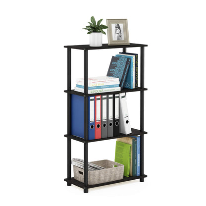 Furinno Turn-N-Tube Storage Shelves, 4-Tier Book Shelf, Corner Shelf, Toolless Open Shelves, for