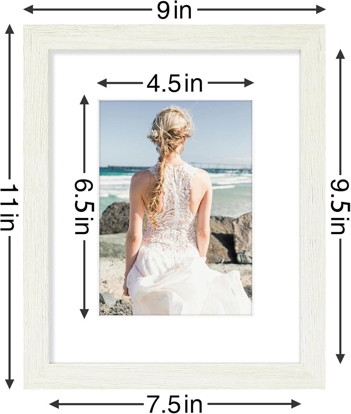 Vittanly 8x10 Picture Frames Set of 9, Shatter Resistant Plexiglass, Display 5x7 Pictures with Mat