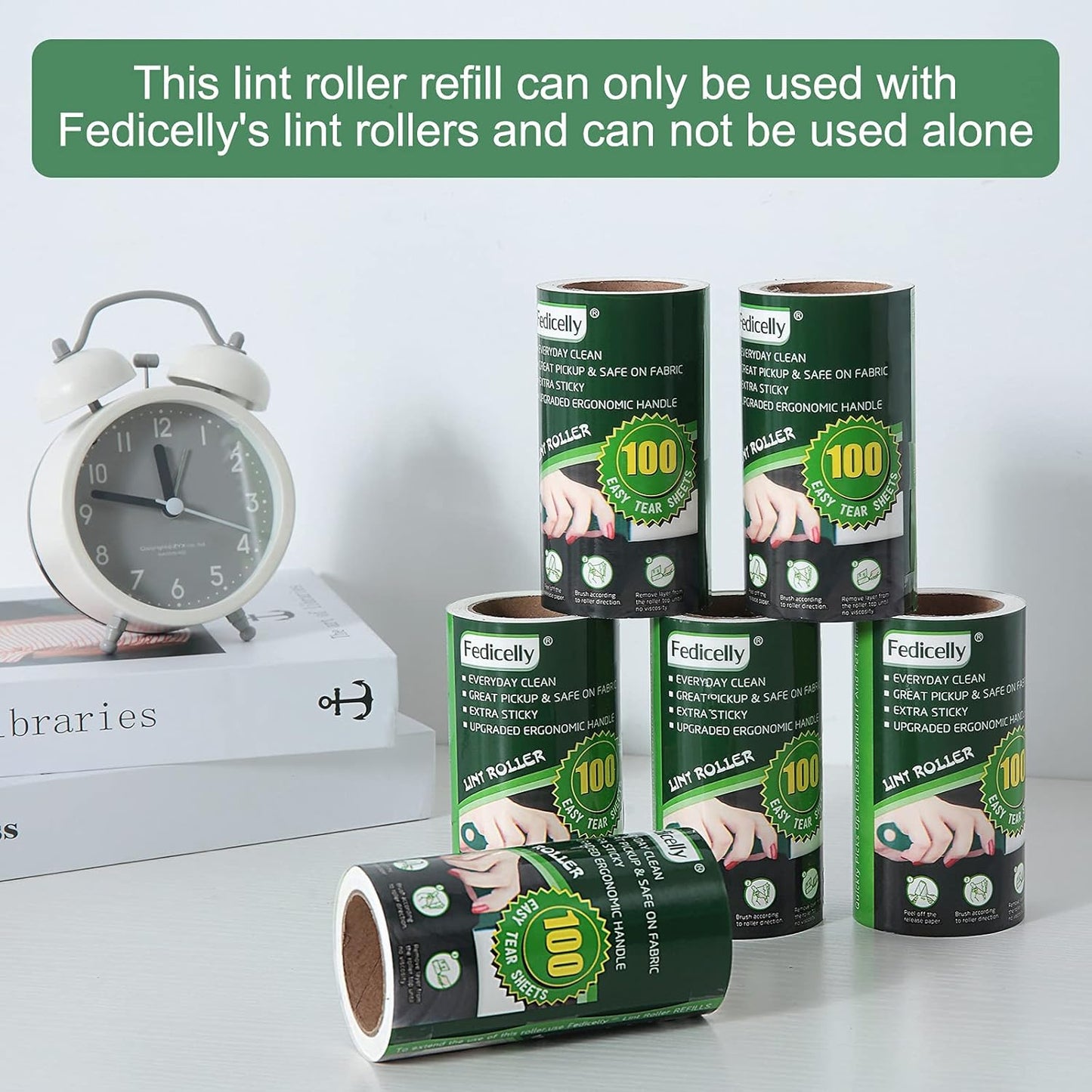 Fedicelly Lint Rollers Pet Hair Extra Sticky Refills,Mega Value Set 600 Sheets for Cat and Dog Hair