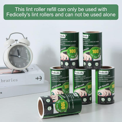 Fedicelly Lint Rollers Pet Hair Extra Sticky Refills,Mega Value Set 600 Sheets for Cat and Dog Hair