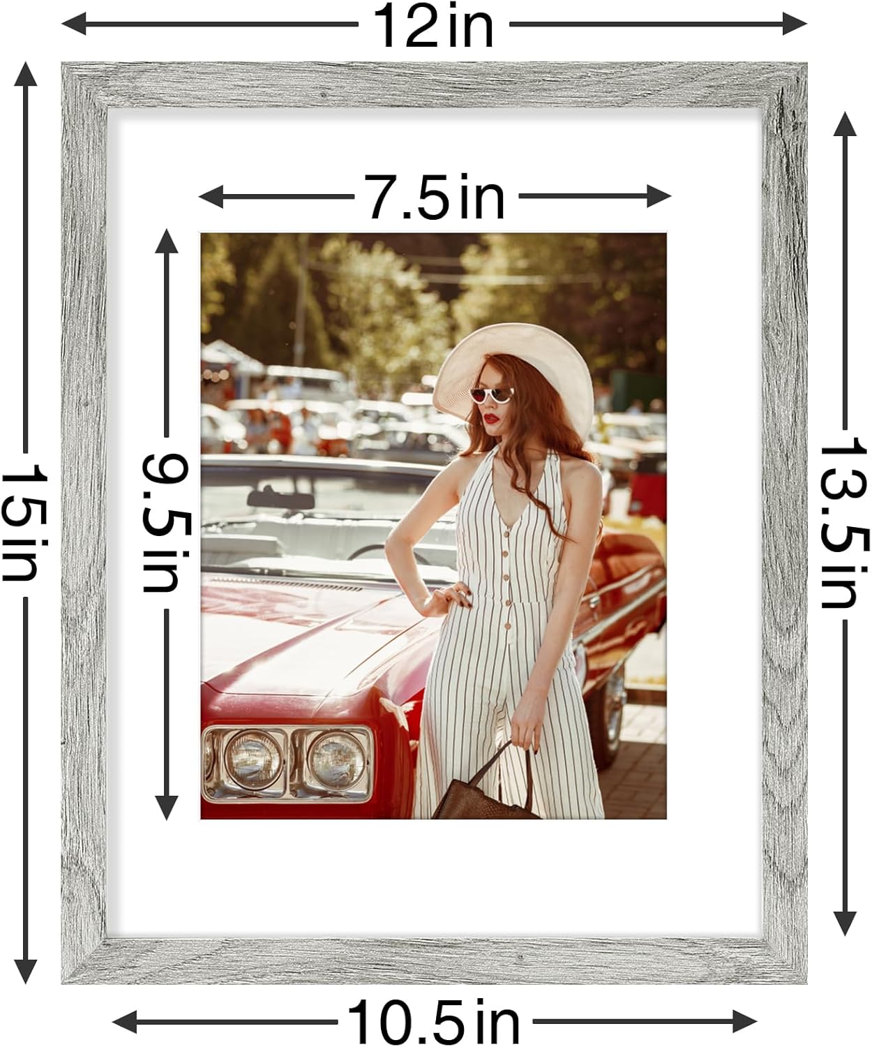 Vittanly 11x14 Picture Frames Set of 9, Shatter Resistant Plexiglass, Display 8x10 Pictures with