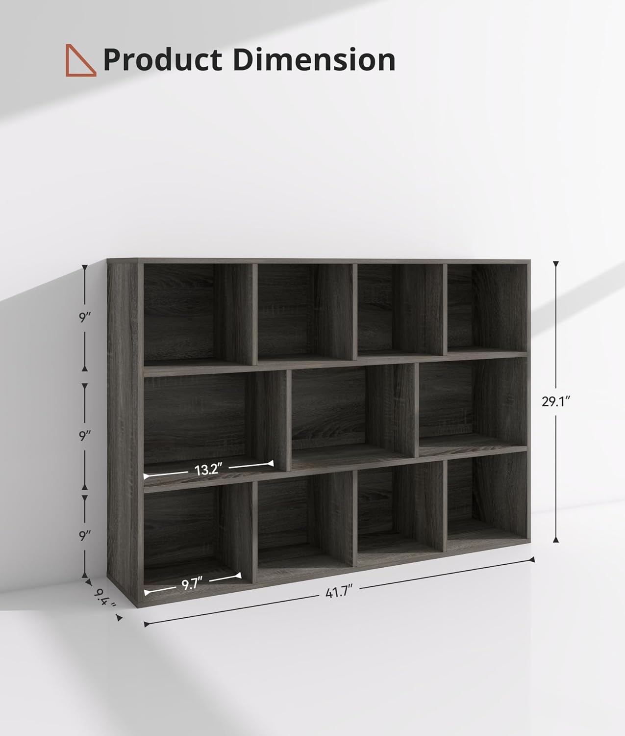 11-Cube Kids Toy and Book Storage Organizer – Wooden Cube Bookcase for Playroom and Nursery