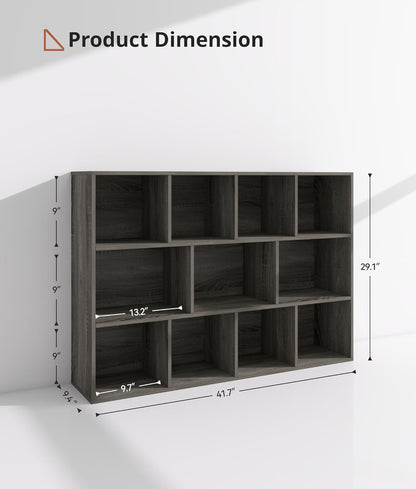 11-Cube Kids Toy and Book Storage Organizer – Wooden Cube Bookcase for Playroom and Nursery